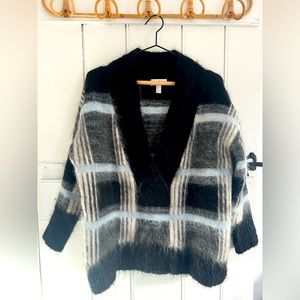 COS Mohair oversized chunky plaid sweater size small